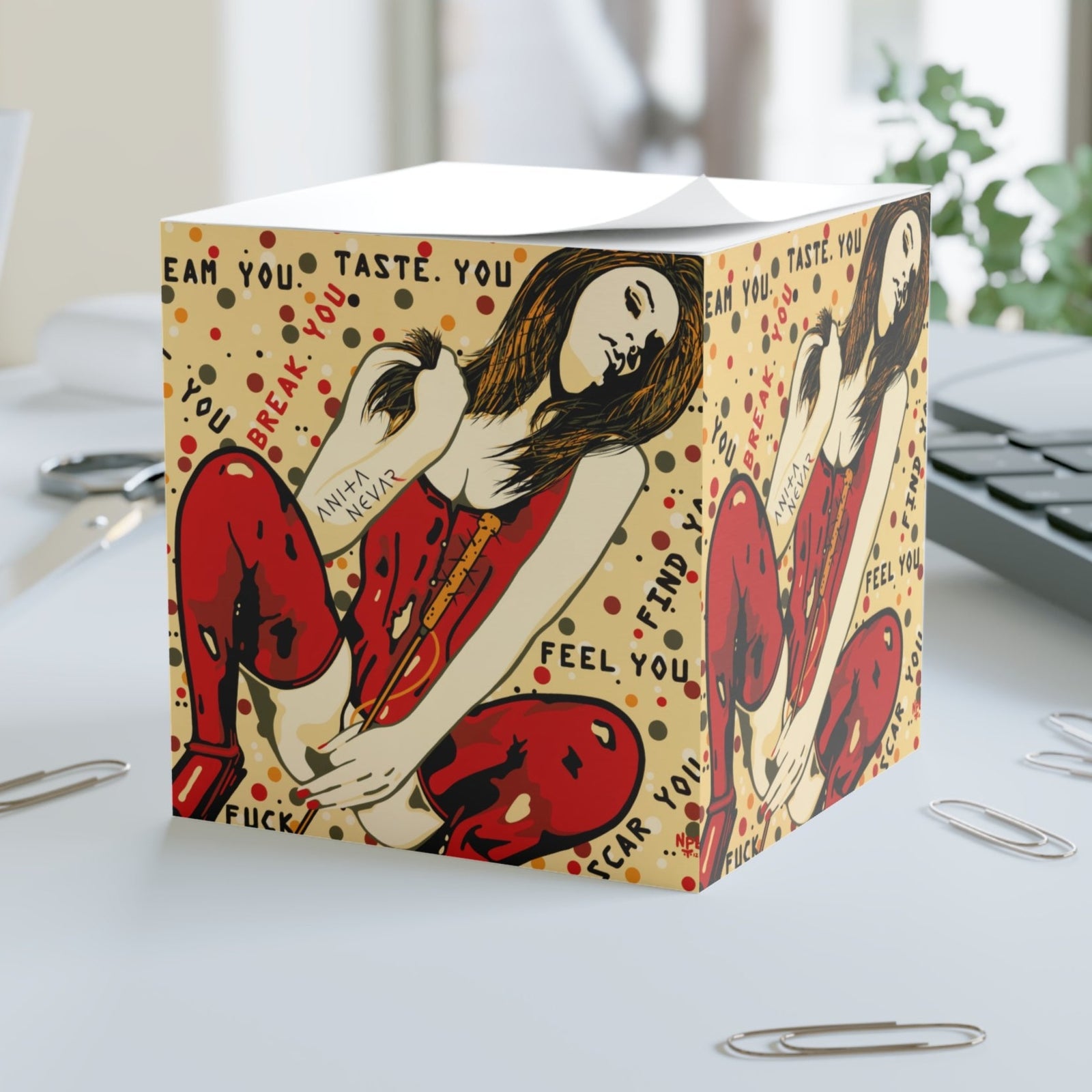 Erotic Pop Art Sticky Note Cube