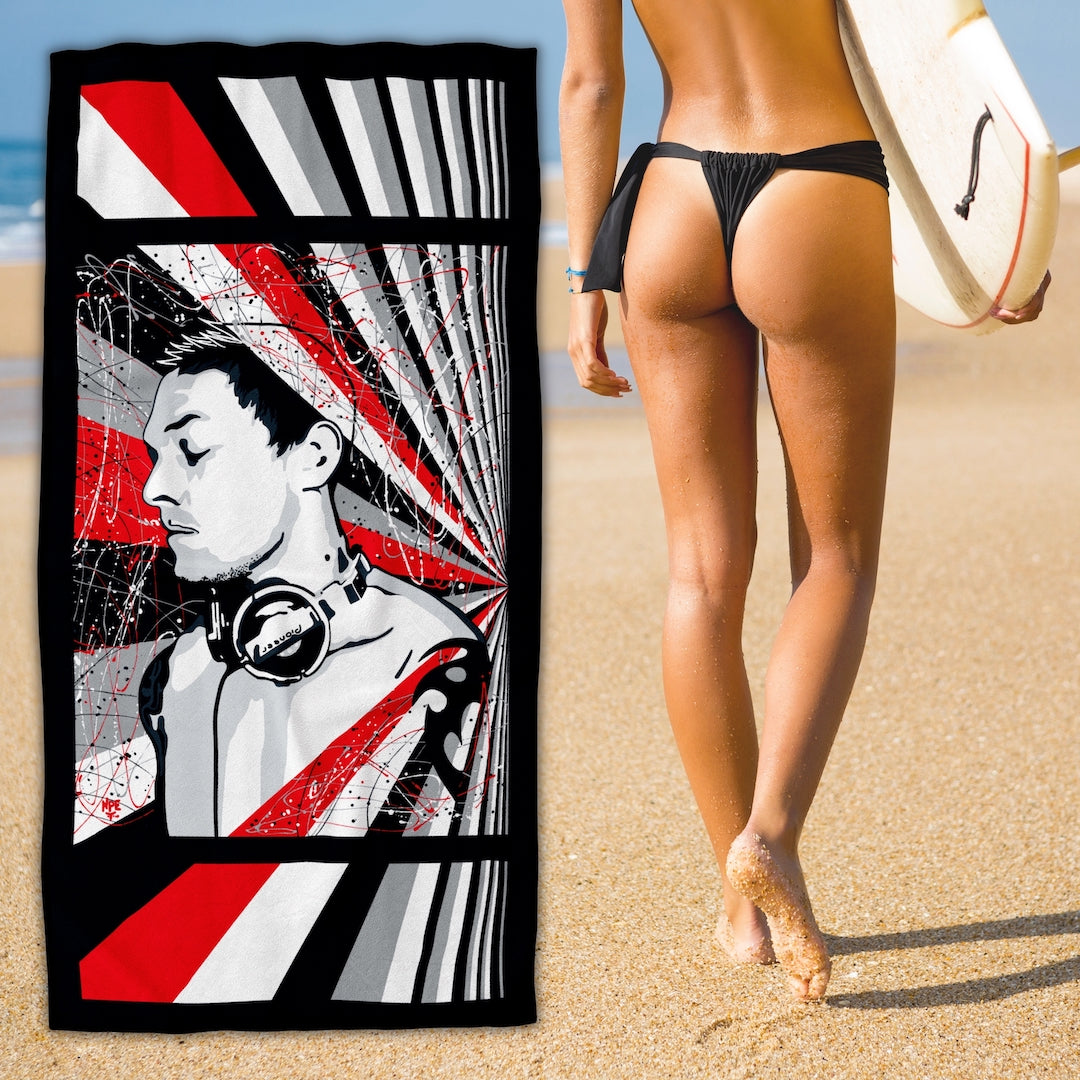 Surfer Girl with an Erotic Pop Art Beach Towel | DEEJAY LK Design by Anita Nevar &amp; Ravenged.