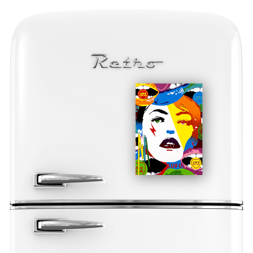 Buy LUV U LONG TIME Erotic Art Fridge Magnet | Home Decor Kitchen Gadget | Ravenged by Artist Anita Nevar. 